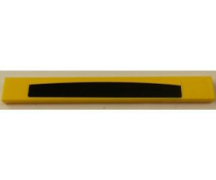Tile 1 x 8 with Black Bow truncated on Yellow Background Pattern (Sticker) - Set 8143