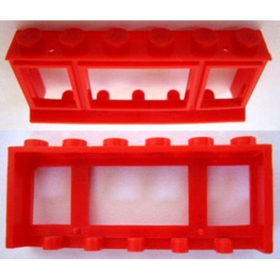 Window 1 x 6 x 2 with Extended Lip and Solid Studs, no Glass