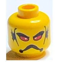 Minifigure, Head Alien with Red Eyes, Frown and Gills Pattern - Blocked Open Stud