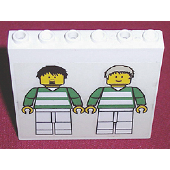 Brick 1 x 6 x 5 with Two Soccer Players Pattern (Sticker) - Sets 3414 / 3419