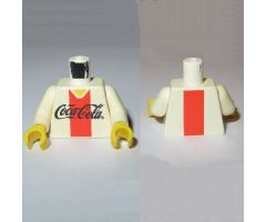 Torso Coca-Cola Logo with V-Neck Shirt and Red Stripe Pattern / White Arms / Yellow Hands