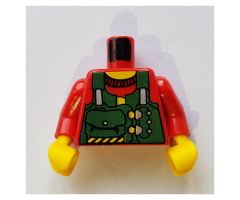 Torso Rock Raiders Green Vest with Pouches Pattern (Bandit) / Red Arms / Yellow Hands