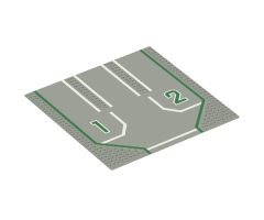 Baseplate, Road 32 x 32 with 3 Driveways, Open Outer Lanes with 1,2 Pattern (6382-1983)