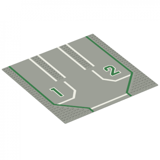 Baseplate, Road 32 x 32 with 3 Driveways, Open Outer Lanes with 1,2 Pattern (6382-1983)