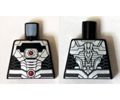 Torso Black and Silver Armor Plating with 2 Red Circles Pattern (Cyborg)
