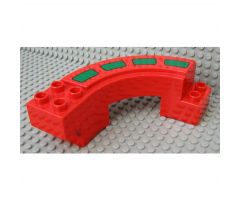 Duplo Road Section, Curve with Stripes Pattern