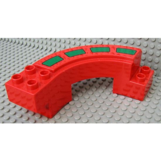 Duplo Road Section, Curve with Stripes Pattern