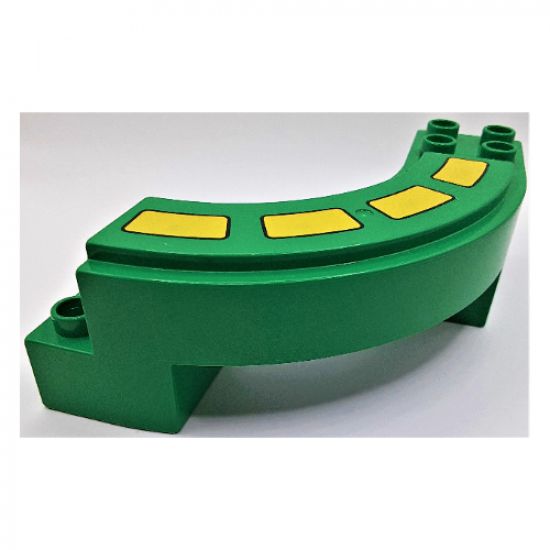 Duplo Road Section, Curve with Stripes Pattern