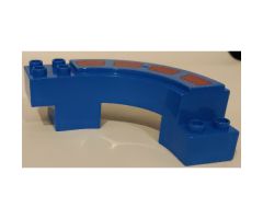 Duplo Road Section, Curve with Stripes Pattern