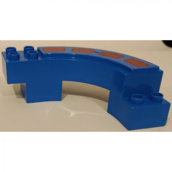 Duplo Road Section, Curve with Stripes Pattern