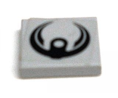 Tile 2 x 2 with Black Crescent Pattern (Sticker) - Set 7709