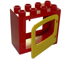 Duplo, Building Door / Window Frame 2 x 4 x 3 Flat Front Surface with Yellow Duplo Door / Window (4253 / 4247)