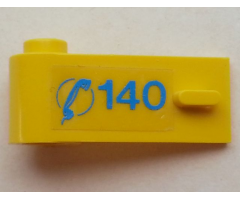 Door 1 x 3 x 1 Left with Blue Telephone Receiver and '140' Pattern (Sticker) - Set 1589-2