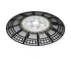 Dish 6 x 6 Inverted (Radar) - Solid Studs with Big Ben Clock Face Pattern