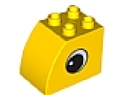 Duplo, Brick 2 x 3 x 2 with Curved Top and Eye Pattern on Both Sides