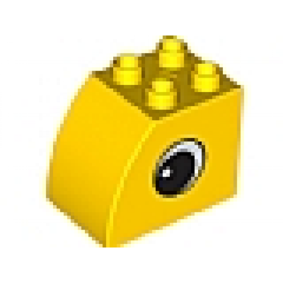 Duplo, Brick 2 x 3 x 2 with Curved Top and Eye Pattern on Both Sides