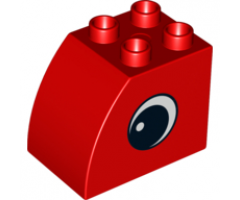 Duplo, Brick 2 x 3 x 2 with Curved Top and Eye Pattern on Both Sides