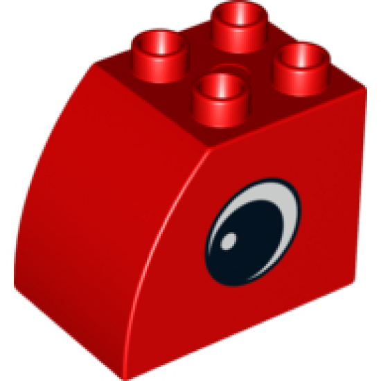 Duplo, Brick 2 x 3 x 2 with Curved Top and Eye Pattern on Both Sides