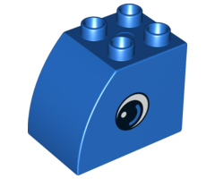Duplo, Brick 2 x 3 x 2 with Curved Top and Eye Pattern on Both Sides