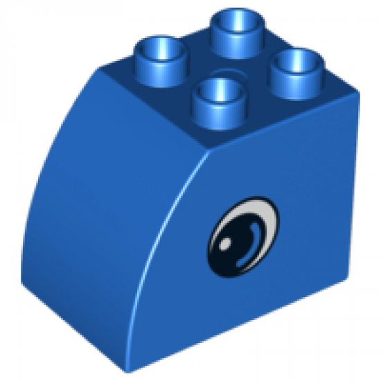 Duplo, Brick 2 x 3 x 2 with Curved Top and Eye Pattern on Both Sides