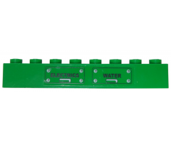 Brick 1 x 8 with Black 'ELECTRICS' and 'WATER' Panels Pattern (Sticker) - Set 7898