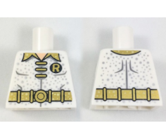 Torso Batman 'R' Symbol, 3 Gold Clasps and Collar and Belt and Silver Dots Pattern