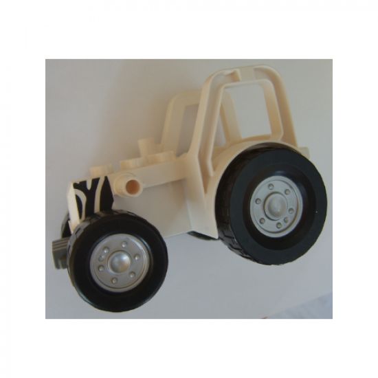 Duplo, Vehicle Farm Tractor with 2 x 3 Studs on Hood and Zebra Stripes Pattern