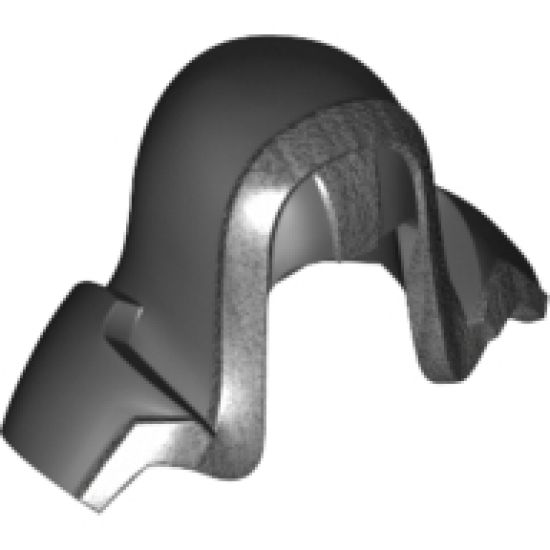 Minifigure, Headgear Hood with Shoulder Pads with Pearl Dark Gray Trim Pattern
