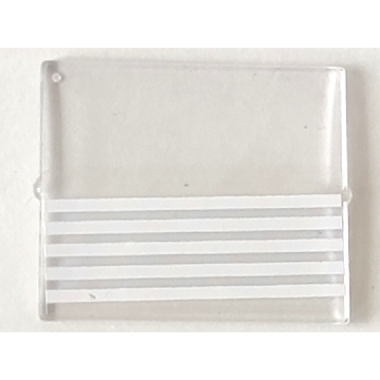 Glass for Window 1 x 4 x 3 with 5 White Stripes Pattern (Sticker) - Sets 1966 / 6373 / 6377 / 6385 / 6391