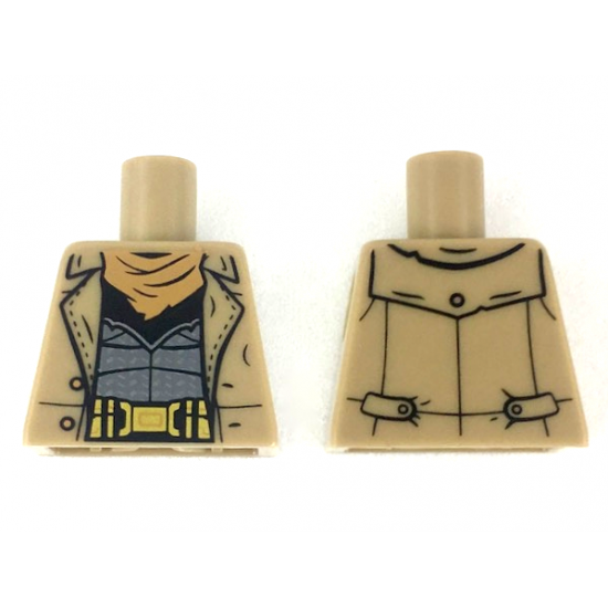 Torso Trenchcoat, Dark Gray Shirt, Gold Belt Pattern