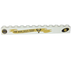 Brick 1 x 12 with 'BULLET RUN', Dollar Sign and 'COW HORN BILLY TEXAS' Pattern Model Right (Stickers) - Set 8147