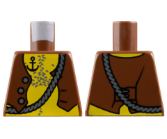 Torso Pirate Vest and Anchor Tattoo, Chest Hair Pattern