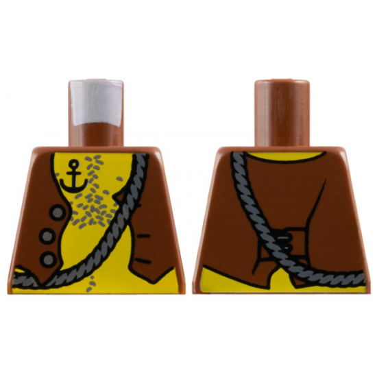 Torso Pirate Vest and Anchor Tattoo, Chest Hair Pattern