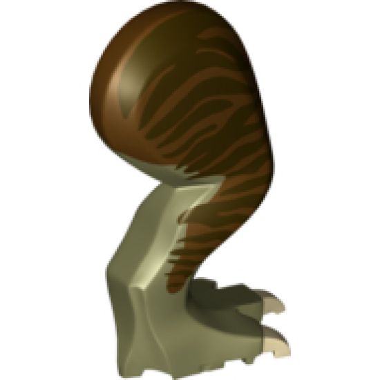 Animal, Body Part Dinosaur Leg Large (Rear) Tyrannosaurus rex with Pin, Tan Claws and Dark Brown Stripes on Reddish Brown Pattern - Right