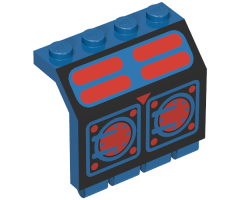 Panel 2 x 4 x 3 1/3 with Hinge with Blue Aquazone Pattern