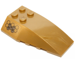 Wedge 6 x 4 Triple Curved with Hexagon Tiles Pattern Model Right Side (Sticker) - Set 70225