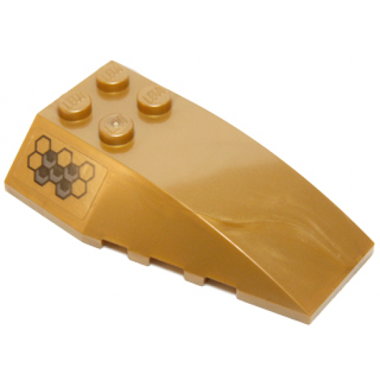 Wedge 6 x 4 Triple Curved with Hexagon Tiles Pattern Model Right Side (Sticker) - Set 70225