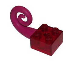 Duplo, Brick 2 x 2 with Rubber Tail Curled