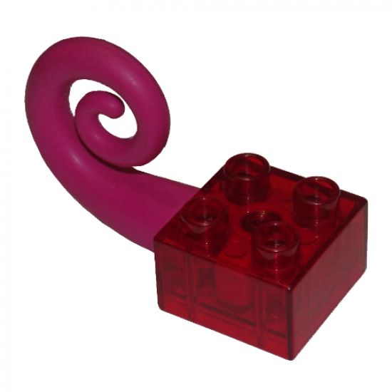 Duplo, Brick 2 x 2 with Rubber Tail Curled