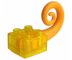 Duplo, Brick 2 x 2 with Rubber Tail Curled