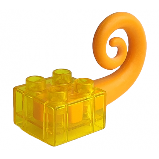 Duplo, Brick 2 x 2 with Rubber Tail Curled