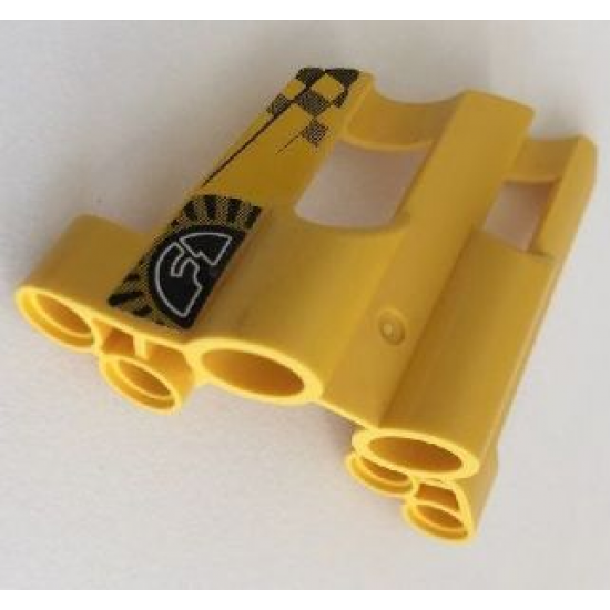 Technic, Panel Fairing # 2 Large Short, Large Holes, Side B with 'F1' and Checkered Pattern (Sticker) - Set 8445