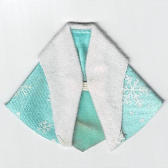 Belville, Figure Accessory Clothes Shawl Fur Trimmed with Snowflake Pattern