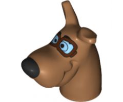 Animal, Body Part Dog Head Great Dane Scooby-Doo with Black Nose and Reddish Brown Pilot Goggles Pattern