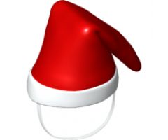 Duplo, Figure Wear & Utensil Cloth Santa Cap with White Trim Pattern and Chin Strap