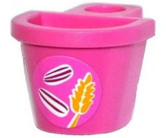 Minifigure, Body Wear Container D-Basket with Seeds and Wheat Spike Pattern (Sticker) - Set 41059