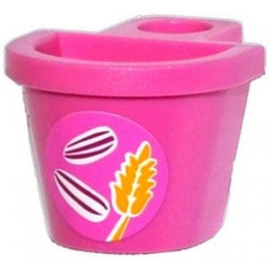 Minifigure, Body Wear Container D-Basket with Seeds and Wheat Spike Pattern (Sticker) - Set 41059