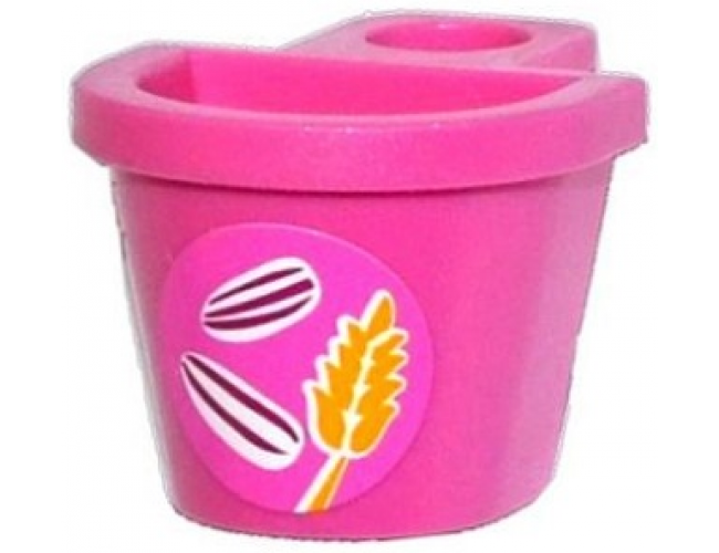 Minifigure, Body Wear Container D-Basket with Seeds and Wheat Spike Pattern (Sticker) - Set 41059