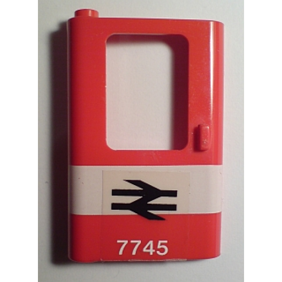 Door 1 x 4 x 5 Train Left with White Stripe and British Railways '7745' Pattern (Sticker) - Set 7745
