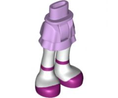 Mini Doll, Legs with Hips and Skirt Layered, White Legs and Magenta Shoes with Ankle Straps Pattern
